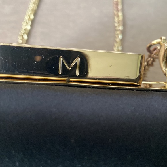 Vintage Monet Black Box Clutch with Chain strap - Picture 2 of 6